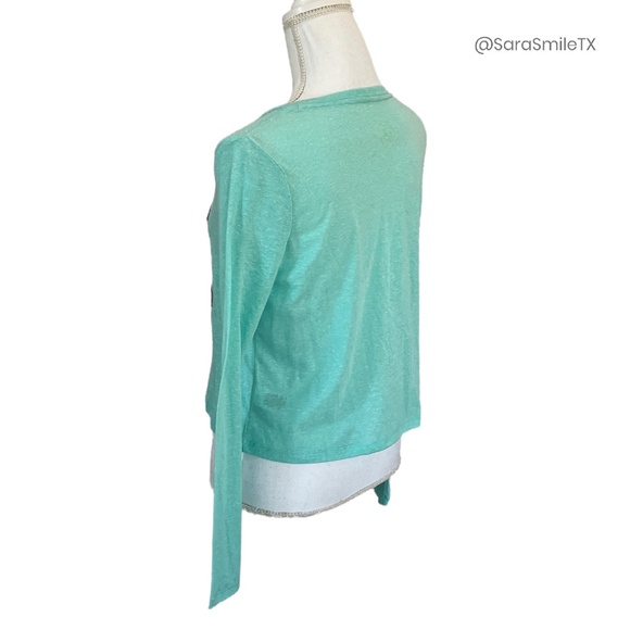 AEROPOSTALE - Santa, Stop Judging Me! - Sequin Mint Green Cropped Top - Picture 9 of 14